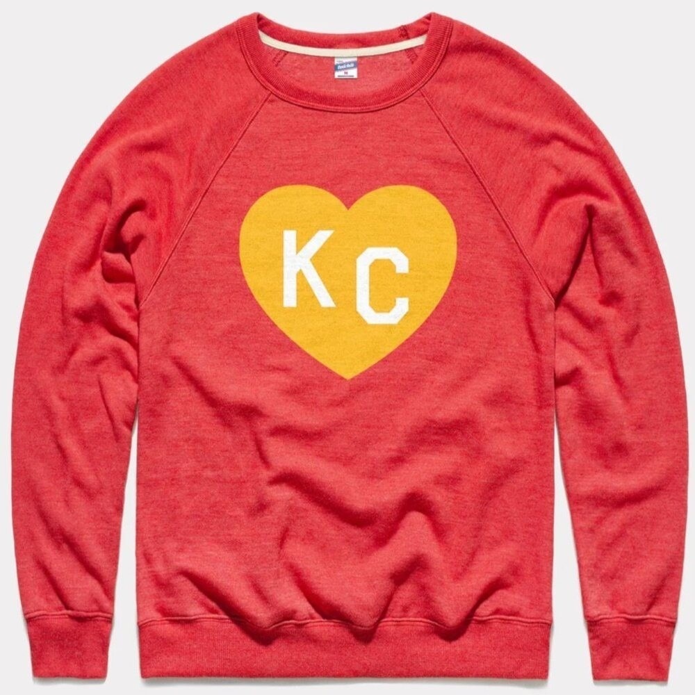 Charlie Hustle Kids KC Heart Sweatshirt Kansas City Chiefs NFL Size 10 Kids